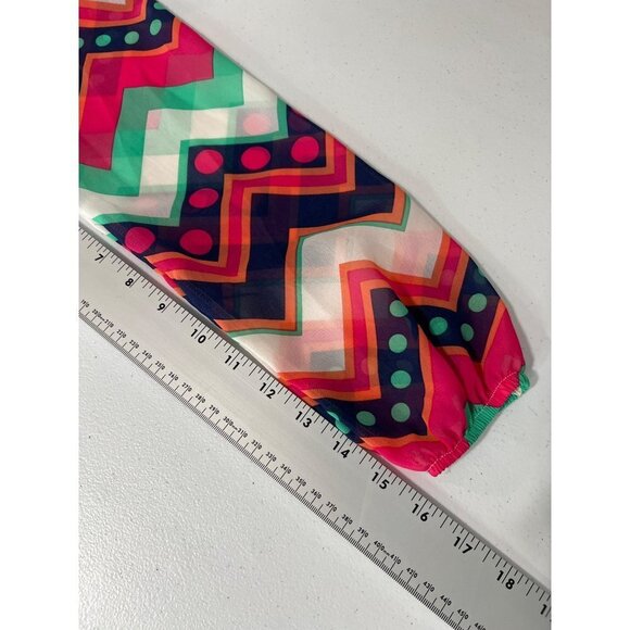 My Michelle Girl's Dress Size 8 Multicolor Long Sleeve Polka Dot Chevron - Picture 10 of 11